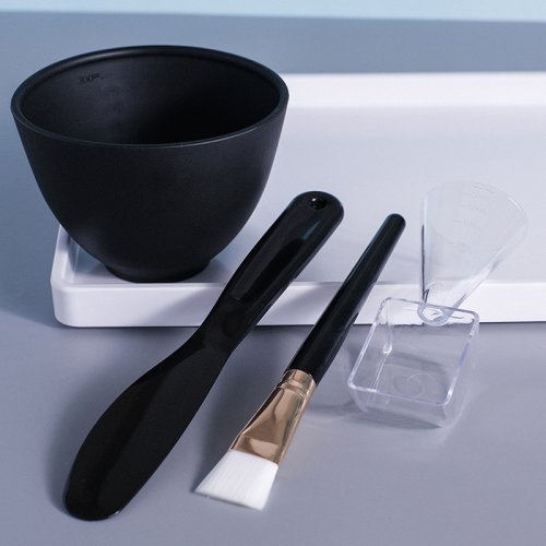 Bild von Natürliches Gesichtspflege-Set mit Keramikschüssel und Pinseln – Komplettes Hautpflege-Kit für Frauen und Mädchen zur Maske-Mischung und Make-up-Anwendung