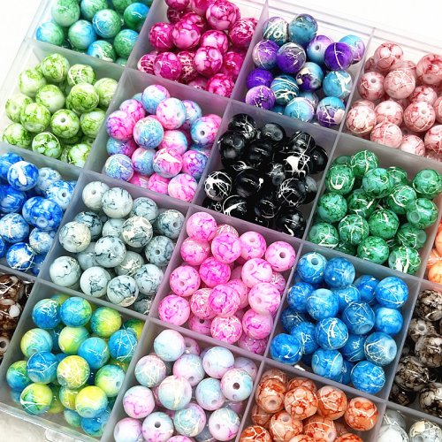 Image de Perles Rondes en Verre - 4 à 10mm pour Bijoux DIY