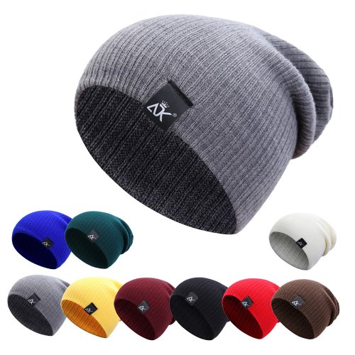 Immagine di Berretto lavorato a maglia caldo e comodo per donna e uomo, cappello invernale slouchy con stile casual, berretto baggy all'uncinetto perfetto per l'autunno e l'inverno