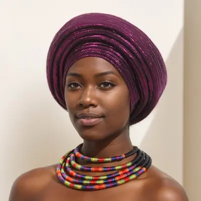 Image de Turban Africain Pailleté - Élégance & Style pour Femmes
