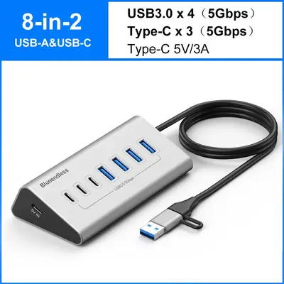 Image de Hub USB-C 10Gbps 8-9 Ports - Station d'accueil Aluminium