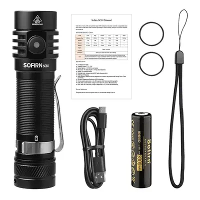 Image de Sofirn SC18 - Lampe de Poche Puissante 1800LM USB-C Rechargeable