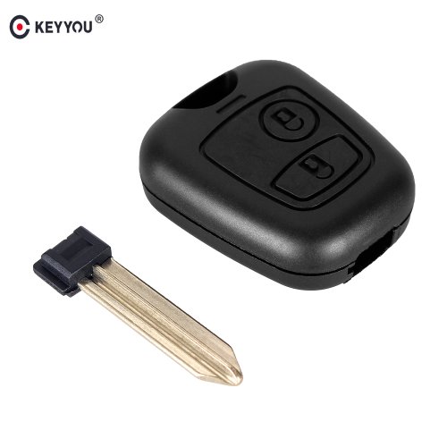 Imagen de Funda para Llave de Coche con Mando a Distancia de 2 Botones Compatible con Citroën C1, C2, C3, Saxo, Xsara Picasso, Berlingo - Carcasa con Hoja sin Cortar