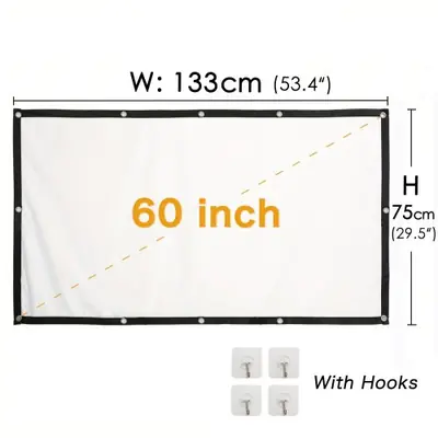 Image de Écran de projection portable 16:9 - Cinéma maison HD 1080p
