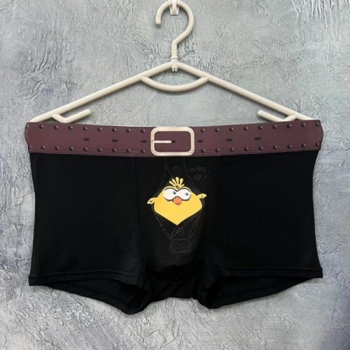 Image de Mode hommes sous-vêtements nouveauté dessin animé Modal hommes caleçons drôle oiseau hommes Boxer slips respirant doux imprimé boxeurs homme