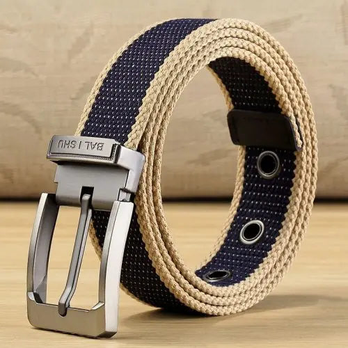 Image de Ceinture Homme Tissu Rayée - Style Décontracté & Élégant