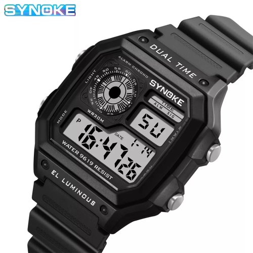 Imagen de Reloj Digital Militar Synoke para Hombre con Cronógrafo Luminoso y Diseño Deportivo - Reloj Masculino Resistente al Agua