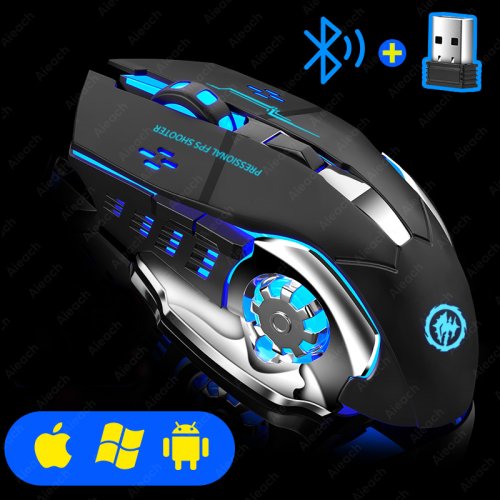 Immagine di AIEACH Mouse Bluetooth Computer da gioco Mouse wireless ricaricabile USB Meccanico E-Sport Retroilluminazione Mouse da gioco per PC per computer