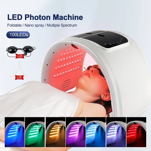 Afbeelding van Natuurlijke Huidverzorgingsmachine met Nano Mist & 7-kleurige LED Lichttherapie voor Gezicht en Lichaam – Hydraterend, Verjongend & Anti-aging Effect