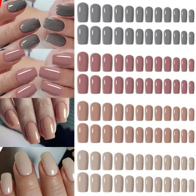 Image de Ongles Faux Carrés Brillants - 96 Pièces