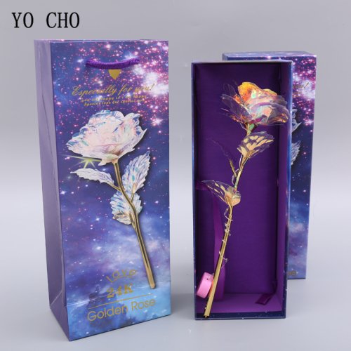Afbeelding van 24K Gouden Roos met Folie - Echte Goudkleurige Kunstbloem in Galaxy Box, Perfect als Creatief Cadeau voor Verjaardag, Valentijnsdag, Moederdag of Kerstmis