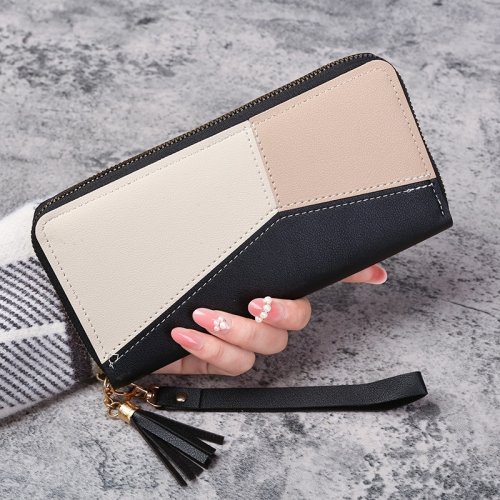 Image de Portefeuille Long Femme en Cuir PU avec Fermeture Éclair