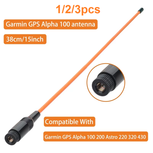 Imagen de Actualización de antena GPS771, antena de látigo SMA macho de 38CM, largo alcance extendido para Garmin GPS Alpha 100 200 Astro 220 Ham Radio, 1/2/3 Uds.