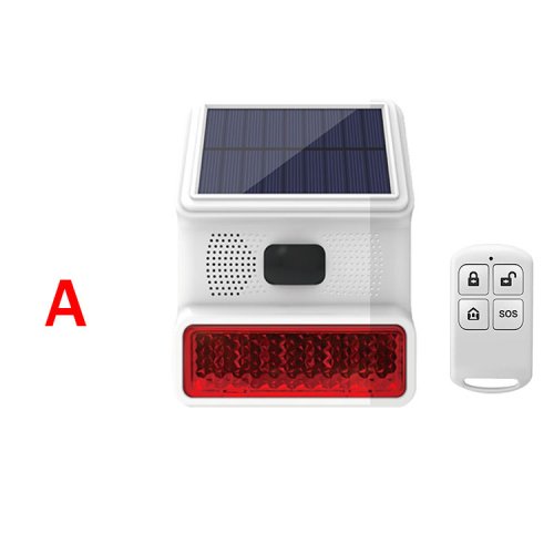 Immagine di Sirena Solare Esterna con LED Lampeggiante - Sicurezza per Garage e Capannoni