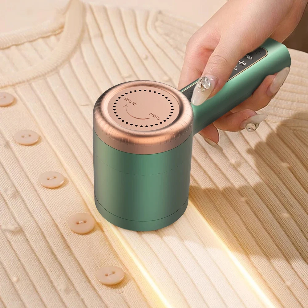 Imagen de Eliminador de Pelusas Eléctrico Recargable por USB – Afeitadora Portátil para Ropa y Telas con Cuchilla de Acero Inoxidable