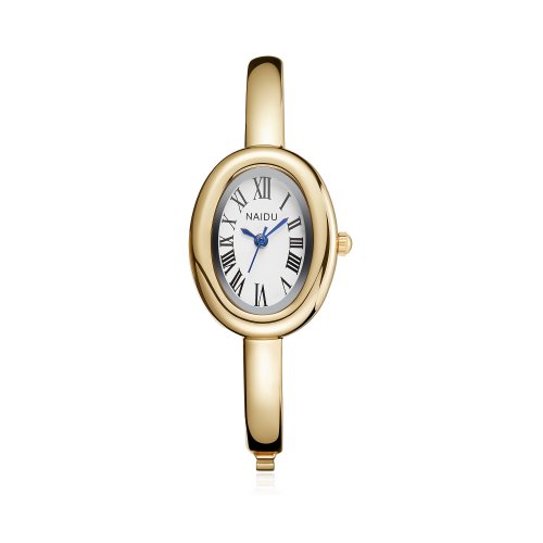 Imagen de Reloj de pulsera elegante de lujo a la moda para mujer, reloj de cuarzo ovalado con Número Romano re...