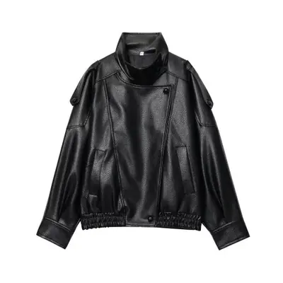 Veste Faux Cuir Noir Femme - Chic & Surdimensionnée