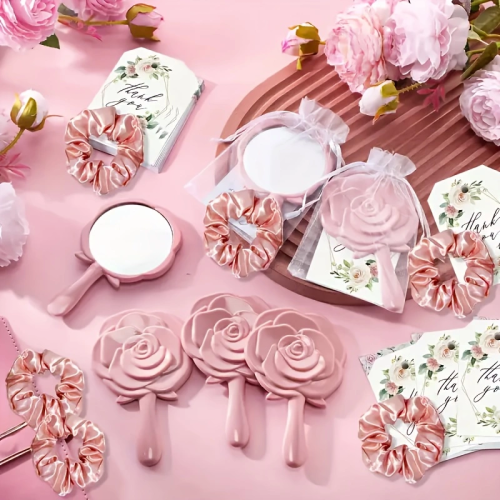 Afbeelding van 20-delige Prinsessenhuwelijkscadeauset met Make-upspiegels, Haarbanden, Bedankkaarten en Gaaszakjes voor Feestjes