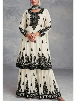 Image de Tenue Musulmane 2 Pièces Imprimée - Blouse & Pantalon Large