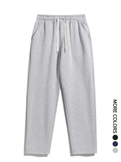 Afbeelding van Comfortabele Heren Sportbroek met Rechte Pijpen, Trekkoord en Elastische Tailleband – Gebreide Broek voor Dagelijks Gebruik