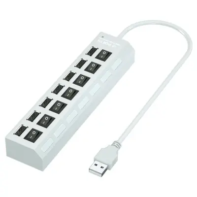 Image de Hub USB 7 Ports avec Interrupteur - Étendre Vos Connexions