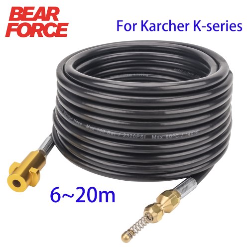 Imagen de Manguera de Alta Presión de 20 Metros para Limpieza de Tubos y Drenajes, Compatible con Karcher K2, K3, K4, K5, K6, K7 - 2320 PSI / 160 Bar