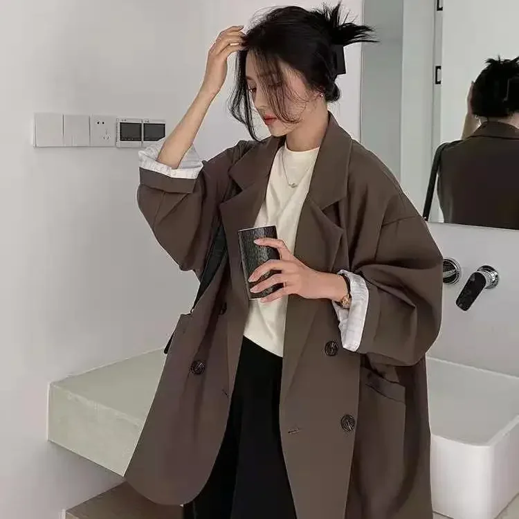 Image de Blazer Femme Élégant Coupe Large - Style Coréen Automne-Printemps