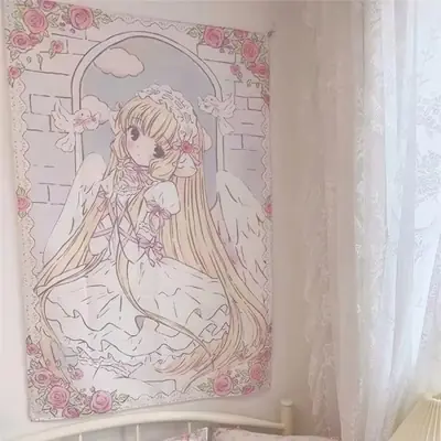 Image de Tapisserie Rose et Or Angélique - Décoration Chambre Ins