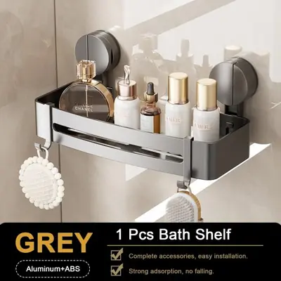 Image de Étagère Murale Salle de Bain - Rangement Sans Perçage