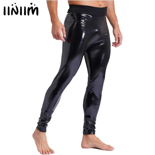 Image de Leggings en cuir verni noir pour homme - Look sexy & audacieux