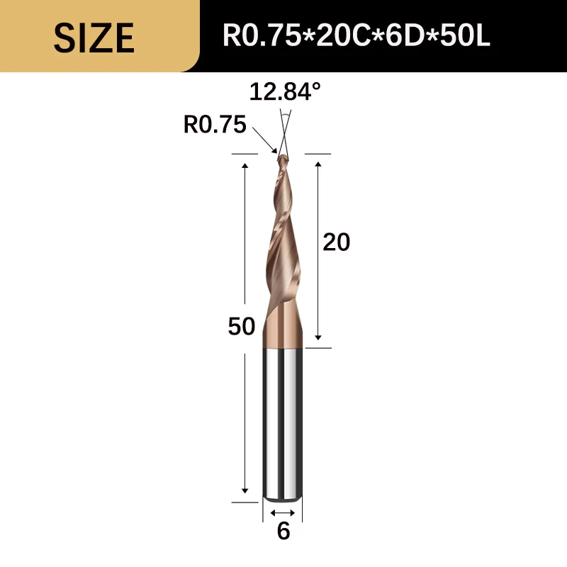 R0.75x20Cx6Dx50L