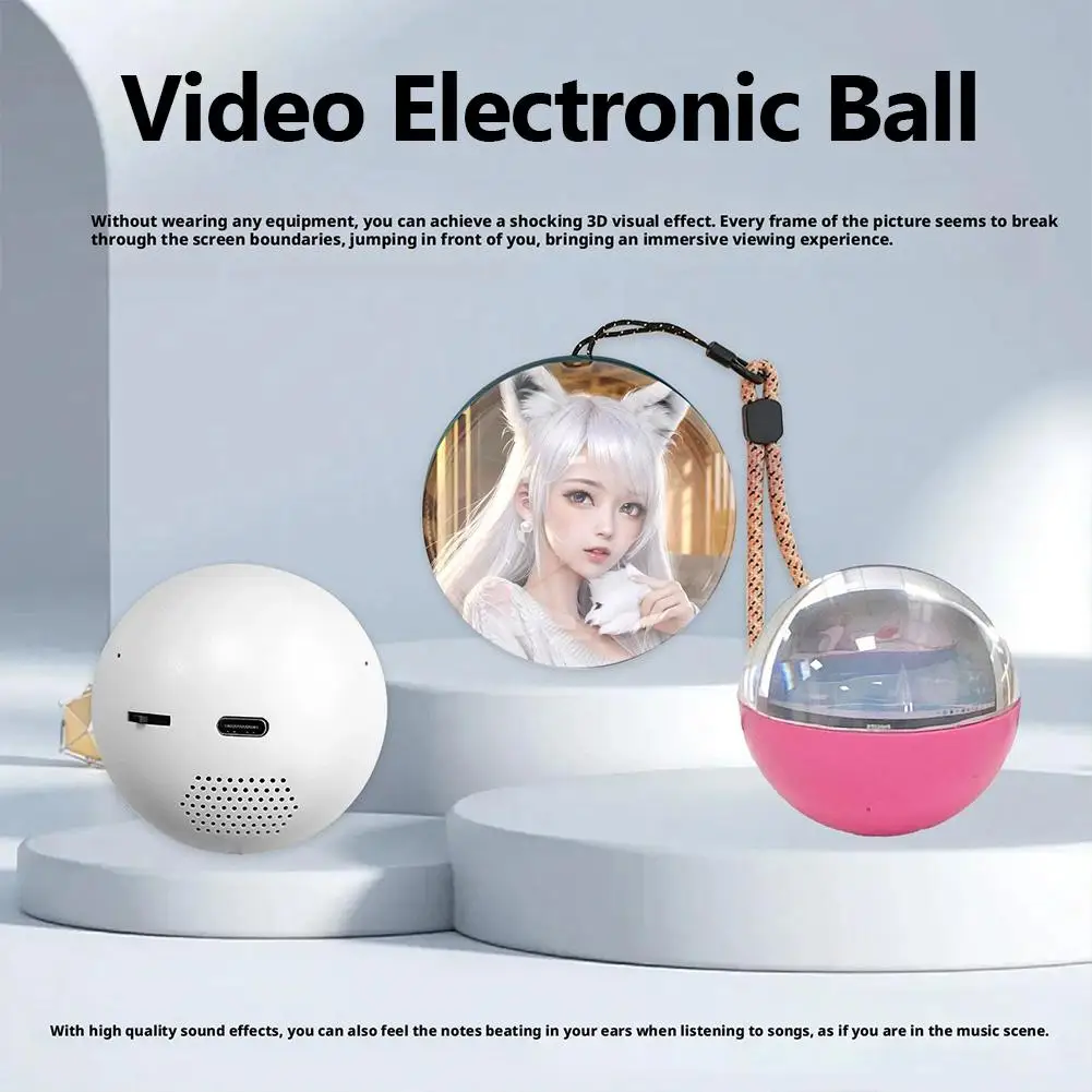 Immagine di Video 3D Sfera di cristallo Memoria fai da te Arte Lampada a sfera di vetro Display pixel sferico Schermo da 2,7 pollici Lettore video da 4 GB per regalo