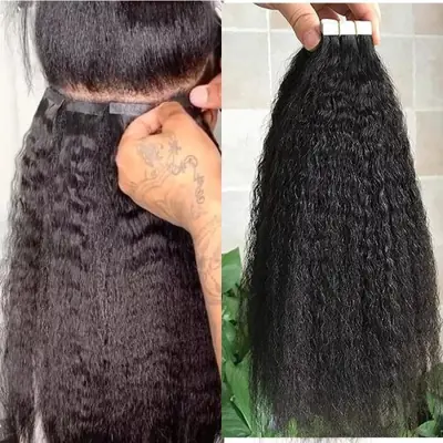 Image de Extensions de Cheveux Brésiliens Crépus Droits - 100% Naturels