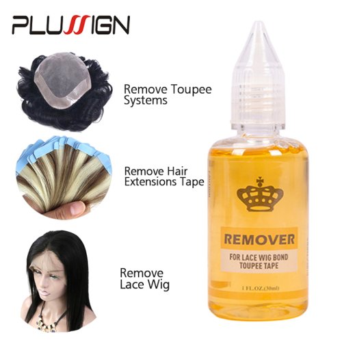 Imagen de Removedor de pegamento de peluca de 30Ml para peluca de encaje/tupé/cierre/cinta de extensión de cabello removedor transparente para cinta adhesiva removedor de pegamento líquido amarillo
