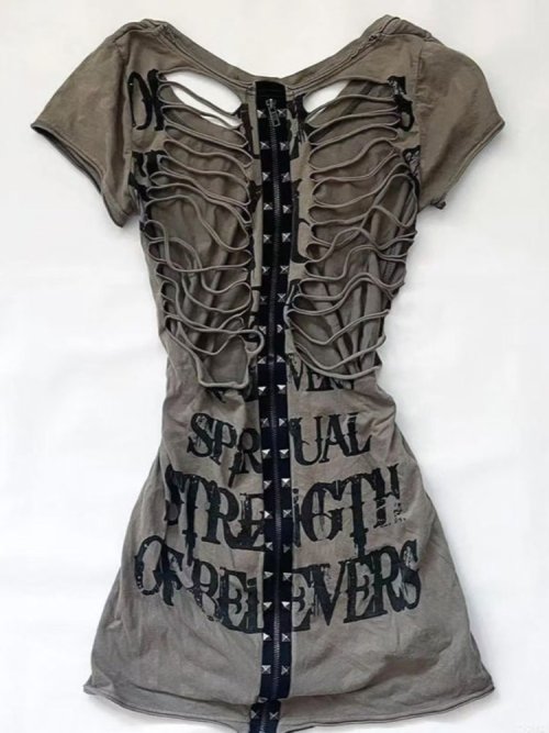 Afbeelding van Stijlvolle Y2K T-Shirt met Hollow-Out Design