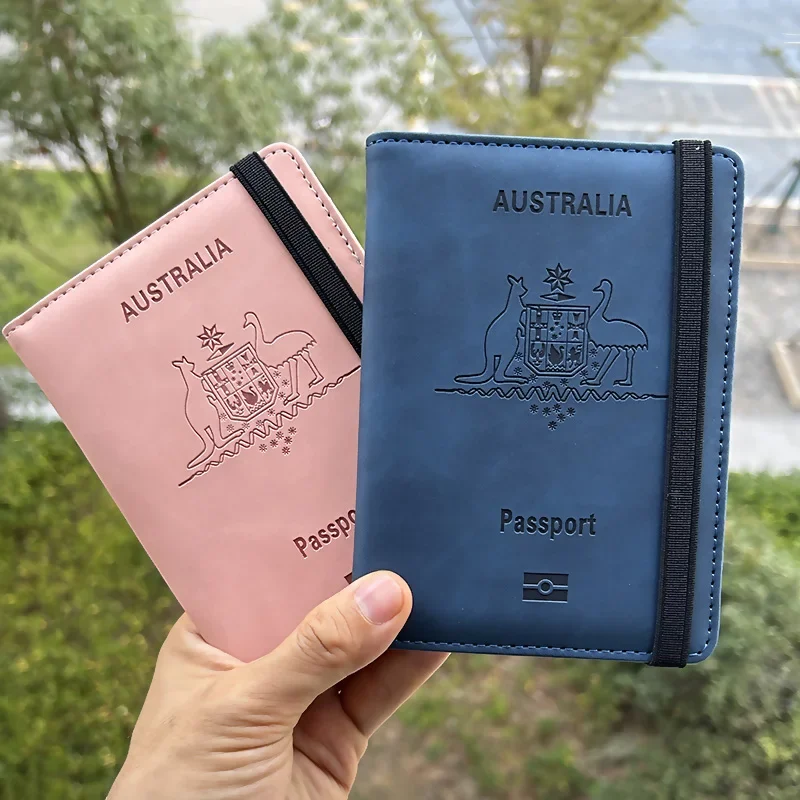 Image of Premium RFID-Blocking Australian Passport Cover with Personalized Design – Travel Wallet for International Journeys