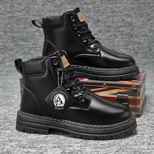 Image de Bottes Homme Cuir - Style Moto & Cowboy