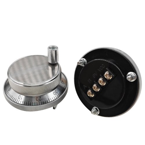Afbeelding van Handmatige Pulsgenerator met Handwiel voor CNC-Machines - 24V, 4-Pin, 100 Puls, 60mm Rotatie Encoder, NPN, PLC Compatibel
