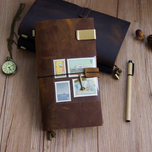 Immagine di Diario di Viaggio in Pelle Vintage - Fatto a Mano
