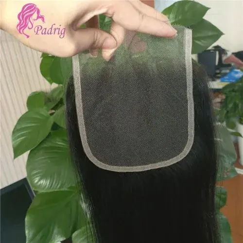 Image de Cheveux Brésiliens Vierges 4x4 Transparent - Densité 150% Pré-Épilés