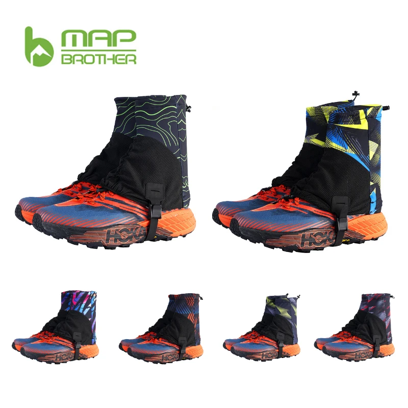 Bild von Karte Brother F1001 Outdoor Unisex High Running Trail Gamaschen – Schützende, Sanddichte Schuhüberzüge für Marathon, Wandern und Abenteuer mit Reflektierendem Design