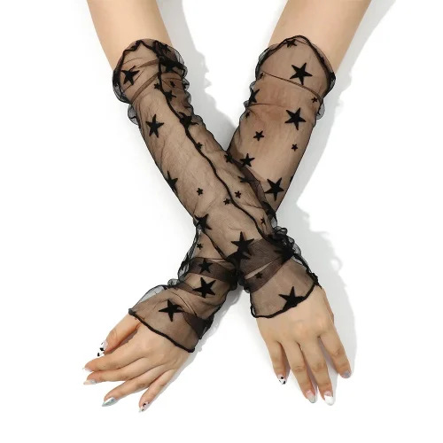 Imagen de Cubierta de encaje para brazo de verano para mujer, manoplas clásicas a la moda, protección UV, puño...