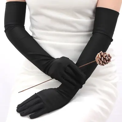 Image de Gants de Soirée Longs en Satin - Élégance Classique