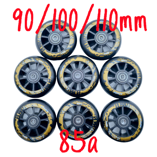 Imagen de Ruedas de Velocidad para Patines en Línea y Patines de Rodillo - 90mm, 100mm, 110mm, Dureza 85A, Color Blanco