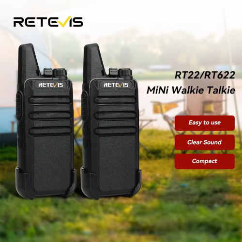 Bild von RETEVIS 2 Stück Mini-Walkie-Talkie PMR 446 tragbares Zwei-Wege-Radio ht PTT Walkie-Talkies RT622 tragbares Radio für die Jagd, Café RT22