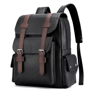 Image de Sac à dos homme en cuir PU - Grand format, idéal pour ordinateur portable