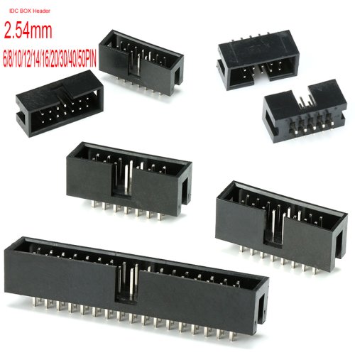 Afbeelding van 10 stuks IDC PCB Connector Dubbele Rij, Mannelijke Socket, Rechte Pin Header 2.54 mm Pitch, 6P/10P/20P/26P/34P/40P voor Elektronica en DIY Projecten