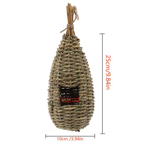 Zdjęcie 17. Style Birds Nest Bird Cage Natural Grass Egg Cage Bird House Outdoor Decorative Weaved Hanging Parrot Nest Houses Pet Bedroom