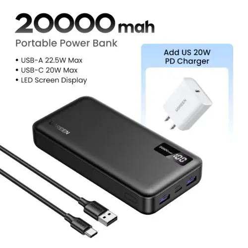 20000 mAh chargeur US