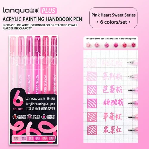 6pcs-roze hart